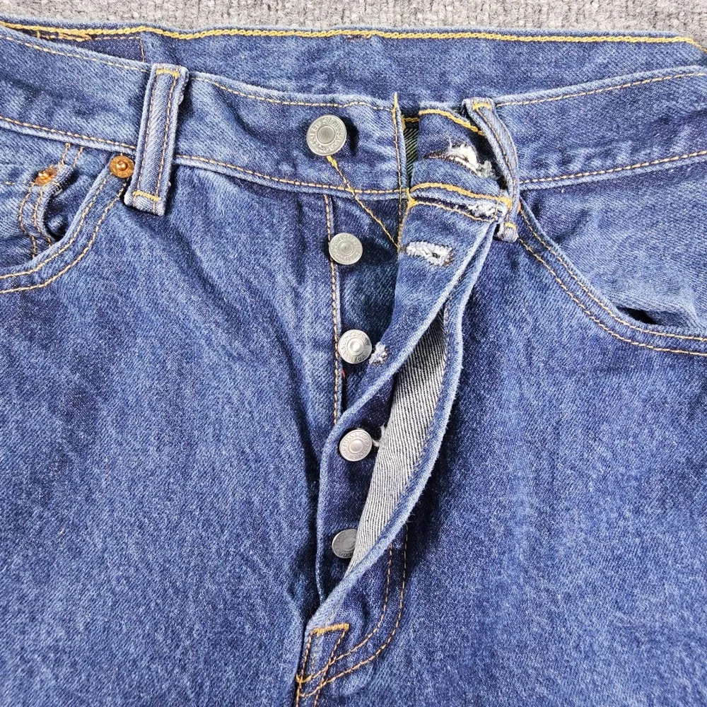 Levi's 501 Original Fit Jeans Men's 32x28 (Tag 34x30) Button‎ Fly Dark Stonewash